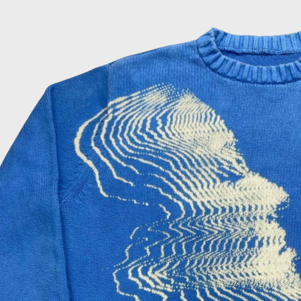 'Vibrations' Graphic Knitted Sweater