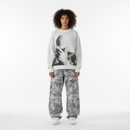 Camouflage Wide-Leg Pants