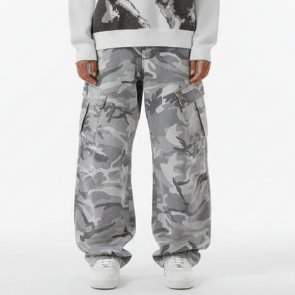 Camouflage Wide-Leg Pants