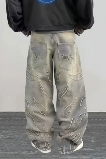 'Raw Edge' Baggy Pants