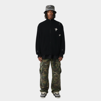 Ripped Camouflage Cargo Pants