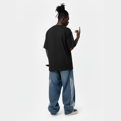 Denim Striped Barrel Jeans