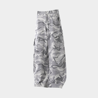 Camouflage Wide-Leg Pants