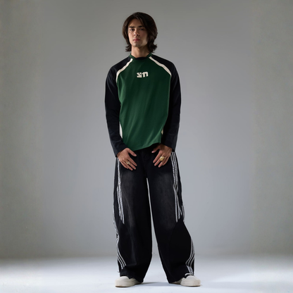 Denim Striped Barrel Jeans