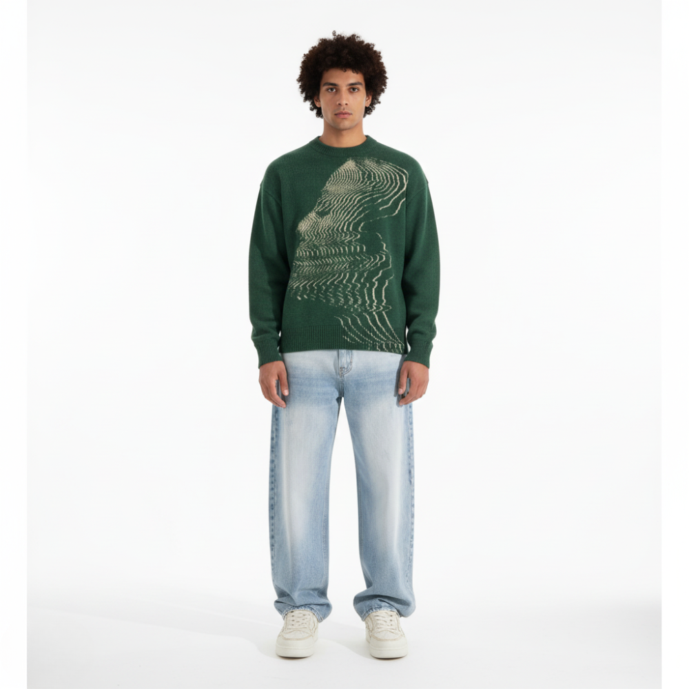 Oversized Washed Blue Jeans