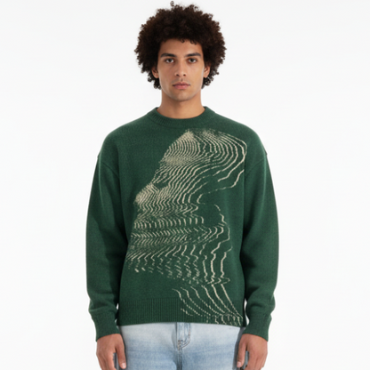 'Vibrations' Graphic Knitted Sweater