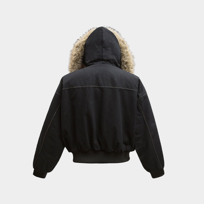 Hooded Faux Fur Bomber