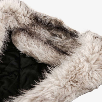 Denim Fur Hooded Jacket