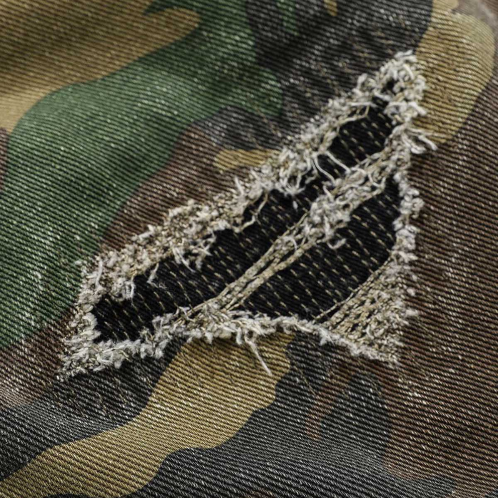 Ripped Camouflage Cargo Pants