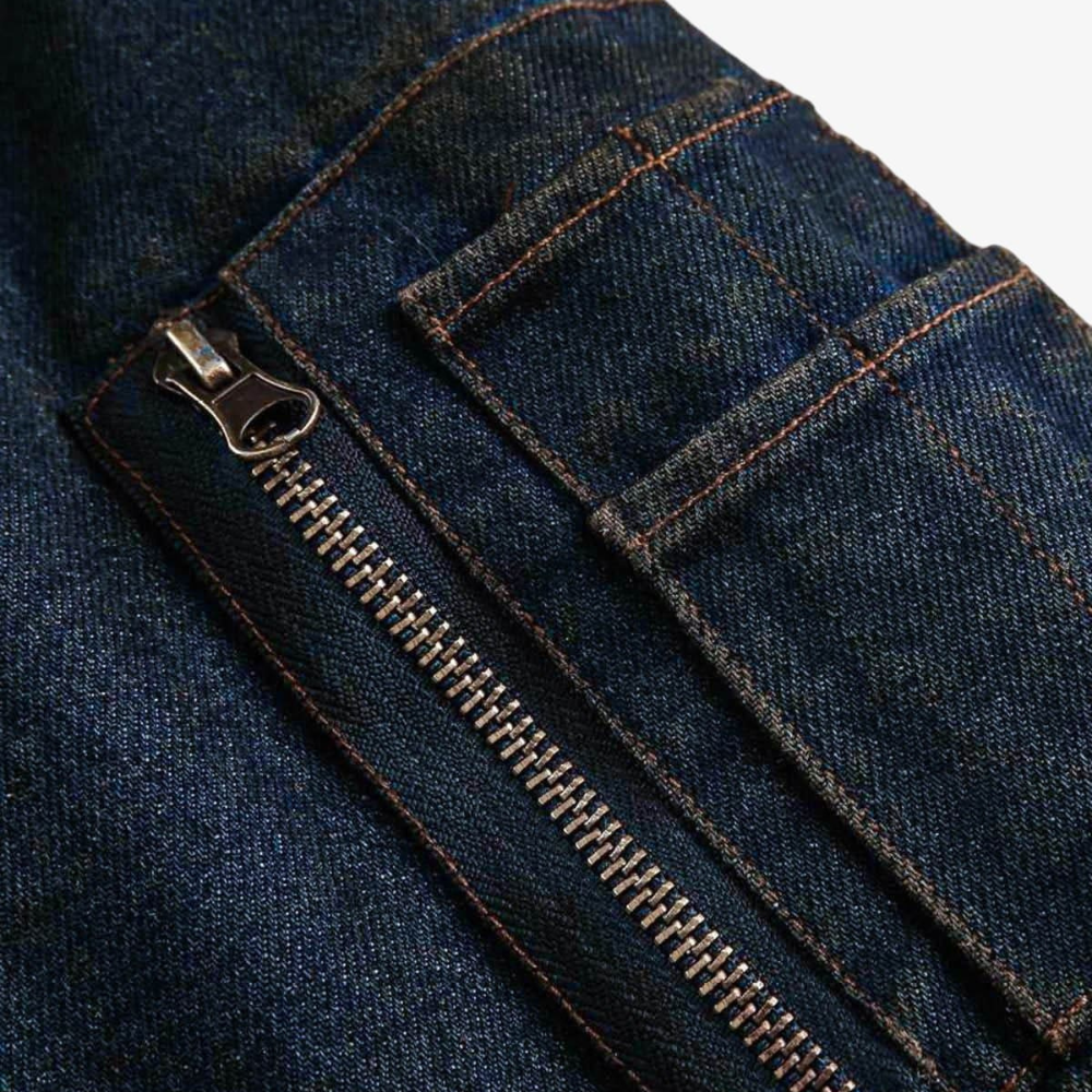 Denim Fur Hooded Jacket