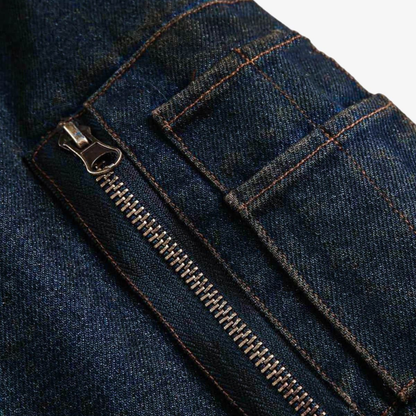 Denim Fur Hooded Jacket