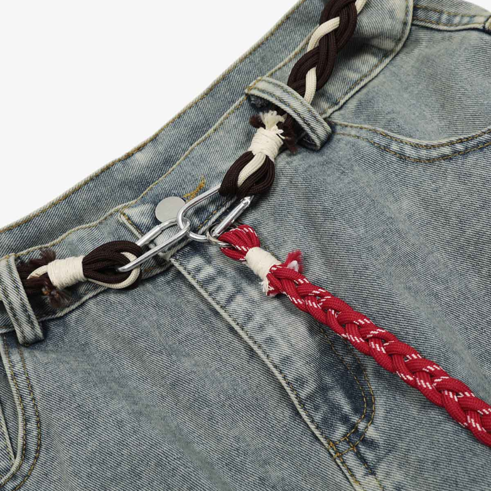 Retro Patchwork Barrel Jeans