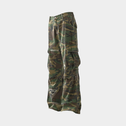 Ripped Camouflage Cargo Pants