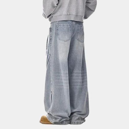 Oversized Washed Blue Jeans