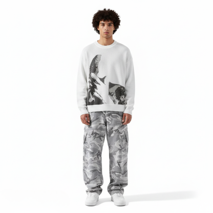 Camouflage Wide-Leg Pants